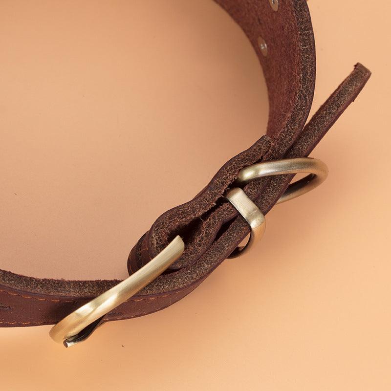 Collar Collar Leather Leather Dog Leash - LuxLovesDogs