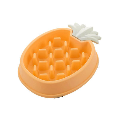 Pineapple Slow Food Bowl Food Grade Plastic Pet Dog - LuxLovesDogs